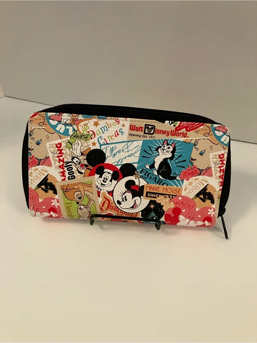 Disney Collage Zip Wallet - Black, Red, Cream, Blue
